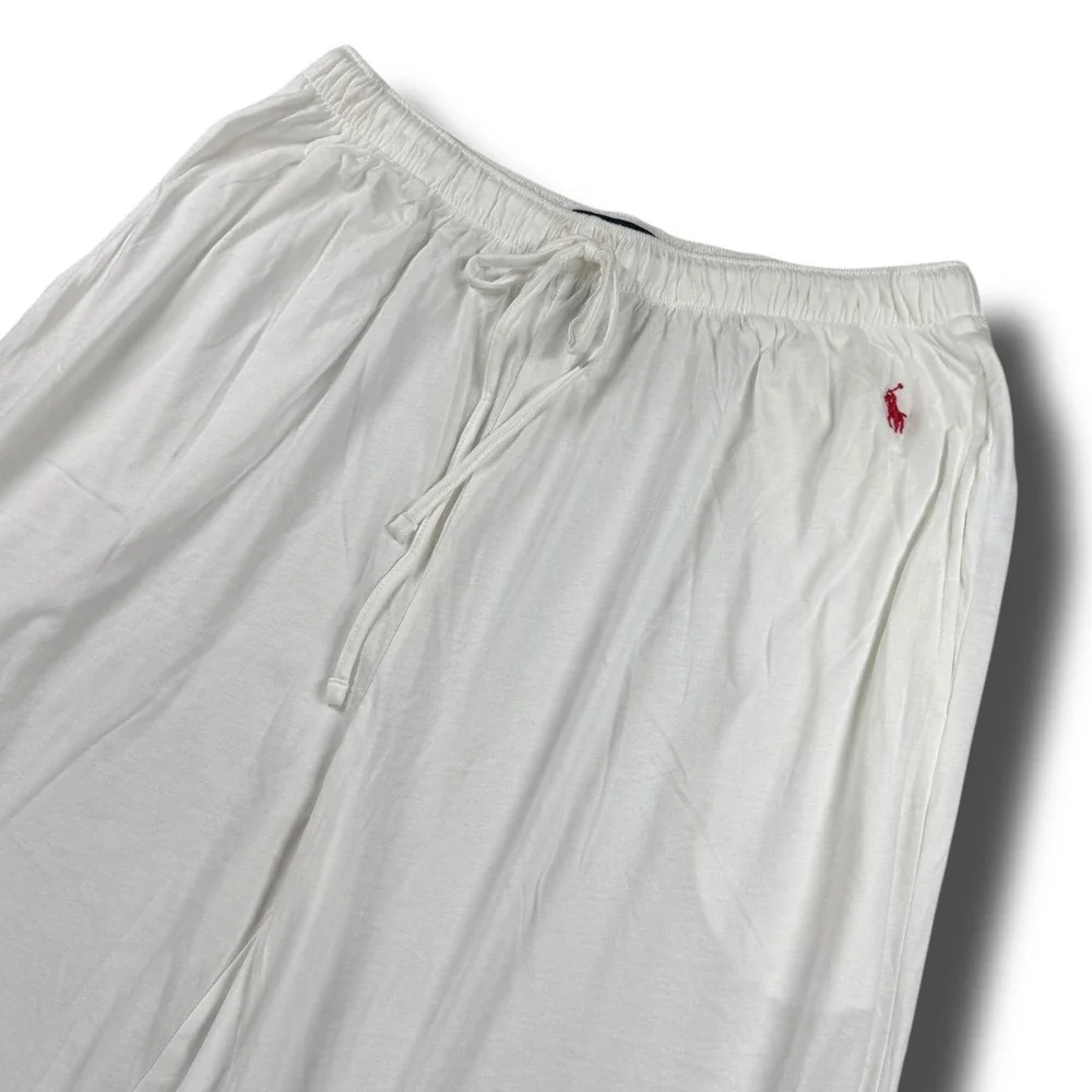 NWOT Polo Ralph Lauren Mens Pajama Lounge Pants Size Large L White Cotton